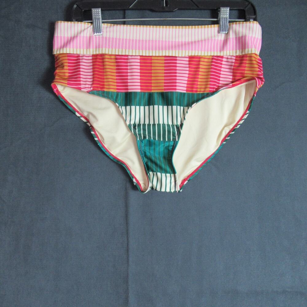 Nani Swimwear Bikini Bottom Women XL Multicolor Geometric High Waist Yoga Active